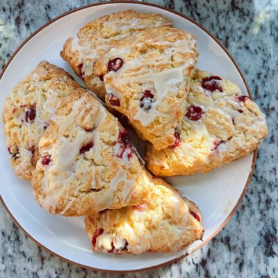 Gluten Free Cranberry Orange Scone Recipe | with glaze