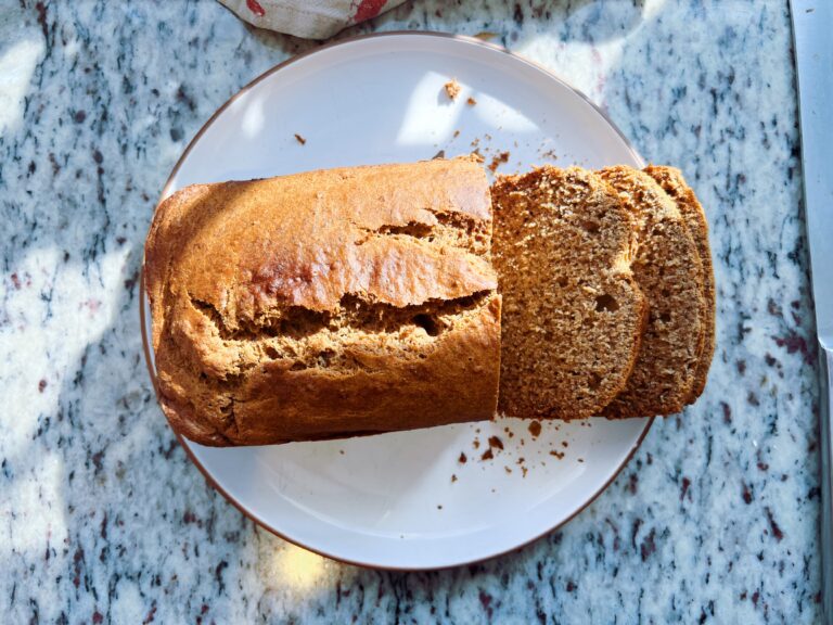 Gluten Free and Refined Sugar Free Banana Bread