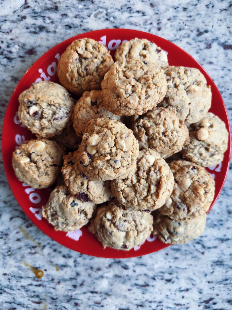 Gluten-Free Cranberry White Chocolate Oatmeal Cookies