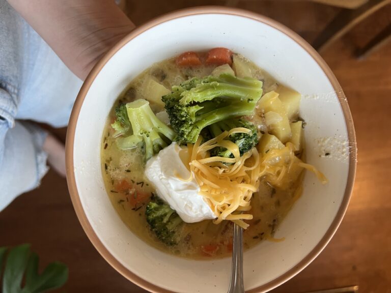 Creamy Baked Potato and Bacon Soup | Gluten Free
